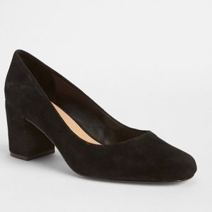 J Crew block suede heels